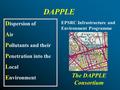 DAPPLE D ispersion of A ir P ollutants and their P enetration into the L ocal E nvironment EPSRC Infrastructure and Environment Programme The DAPPLE Consortium.