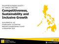 C R E D I T NCC Vision Promote a more competitive Philippines and instill a culture of excellence through PUBLIC-PRIVATE sector collaboration REDUCE.