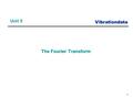 Vibrationdata 1 Unit 5 The Fourier Transform. Vibrationdata 2 Courtesy of Professor Alan M. Nathan, University of Illinois at Urbana-Champaign.