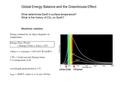 Global Energy Balance and the Greenhouse Effect What determines Earth’s surface temperature? What is the history of CO 2 on Earth? ultravioletinfrared.