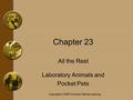 Copyright © 2006 Thomson Delmar Learning Chapter 23 All the Rest Laboratory Animals and Pocket Pets.