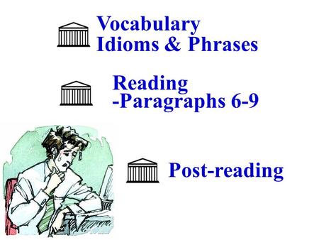 Vocabulary Idioms & Phrases Reading -Paragraphs 6-9 Post-reading.