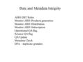 Data and Metadata Integrity AIRS DST Roles Monitor AIRS Products generation Monitor AIRS Distribution Monitor AIRS Subscription Operational QA flag Science.