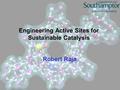 Engineering Active Sites for Sustainable Catalysis Robert Raja.