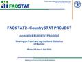 FOOD AND AGRICULTURE ORGANIZATION OF THE UNITED NATIONS Meeting on Food and Agricultural Statistics FAOSTAT2 - CountrySTAT PROJECT Joint UNECE/EUROSTAT/FAO/OECD.