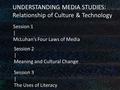 Fluid Fiction UNDERSTANDING MEDIA STUDIES: Relationship of Culture & Technology Session 1 | McLuhan’s Four Laws of Media Session 2 | Meaning and Cultural.