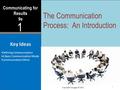 Communicating for Results 9e 1 Key Ideas Defining Communication A Basic Communication Mode Communication Ethics The Communication Process: An Introduction.