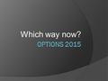 Which way now?. Core Subjects-What must I study?  English (both Language and Literature)  Mathematics  Science  Religious Education GCSE (end of Year.