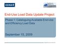 Experience you can trust. Phase 1: Cataloguing Available End-Use and Efficiency Load Data September 15, 2009 End-Use Load Data Update Project.