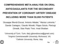 Title1 COMPREHENSIVE META-ANALYSIS ON ORAL ANTICOAGULANTS FOR THE SECONDARY PREVENTION OF CORONARY ARTERY DISEASE INCLUDING MORE THAN 50,000 PATIENTS Giuseppe.