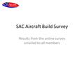 SAC Aircraft Build Survey Results from the online survey emailed to all members.