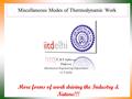 Miscellaneous Modes of Thermodynamic Work P M V Subbarao Professor Mechanical Engineering Department I I T Delhi More forms of work driving the Industry.