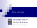 Force and Stress Earth Structure (2 nd Edition), 2004 W.W. Norton & Co, New York Slide show by Ben van der Pluijm © WW Norton, unless noted otherwise.