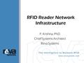 RFID Reader Network Infrastructure P. Krishna, PhD Chief Systems Architect Reva Systems.