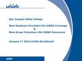 1 San Joaquin Delta College New Employer Provided Life/AD&D Coverage & New Group Voluntary Life/AD&D Insurance January 1 st 2013 Initial Enrollment.