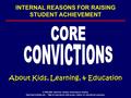 INTERNAL REASONS FOR RAISING STUDENT ACHIEVEMENT About Kids, Learning, & Education © 1996-2003 American Student Achievement Institute