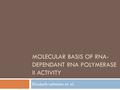 MOLECULAR BASIS OF RNA- DEPENDANT RNA POLYMERASE II ACTIVITY Elisabeth Lehmann et. al.