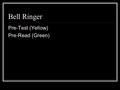 Bell Ringer Pre-Test (Yellow) Pre-Read (Green). Bell Ringer From Lunch (Silent through 1+2) 1. Write your name on the post-it and working alone, write.