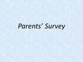 Parents’ Survey. 1-Should immigration be regarded as a threat?