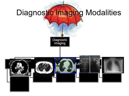 Diagnostic Imaging Modalities Diagnostic Imaging CAT/CTMRIPETUltrasound X-rays Radiography.