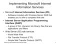 Hands-On Microsoft Windows Server 20081 Implementing Microsoft Internet Information Services Microsoft Internet Information Services (IIS) –Software included.