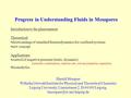 Progress in Understanding Fluids in Mesopores Harald Morgner Wilhelm Ostwald Institute for Physical and Theoretical Chemistry Leipzig University, Linnéstrasse.