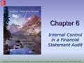 Chapter 6 Internal Control in a Financial Statement Audit Copyright © 2014 McGraw-Hill Education. All rights reserved. No reproduction or distribution.