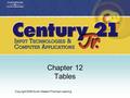 Copyright 2006 South-Western/Thomson Learning Chapter 12 Tables.