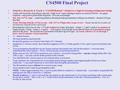 CS4500 Final Project Objective: Research & Teach A “CS4500 Related “ Subject at a high-level using existing knowledge Teams will teach the class about.