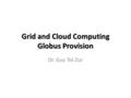 Grid and Cloud Computing Globus Provision Dr. Guy Tel-Zur.