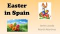 Easter in Spain Javier Losada Martín Martínez. Easter is a religious celebration of the christians and protestants. It celebrates the resurrection of.