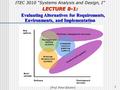 1 ITEC 3010 “Systems Analysis and Design, I” LECTURE 8-1: Evaluating Alternatives for Requirements, Environments, and Implementation Evaluating Alternatives.