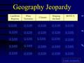 Geography Jeopardy Landform Regions Plate Tectonics Climate Shaping the land BONUS Q $100 Q $200 Q $300 Q $400 Q $500 Q $100 Q $200 Q $300 Q $400 Q $500.