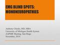 EMG BLIND SPOTS: MONONEUROPATHIES Anthony Chiodo, MD, MBA University of Michigan Health System AAPMR Meeting, San Diego November, 2014.