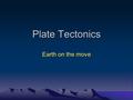 Plate Tectonics Earth on the move. Lyell’s breakthrough. Uniformitarianism.