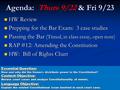 Agenda: Thurs 9/22 & Fri 9/23 HW Review HW Review Prepping for the Bar Exam: 3 case studies Prepping for the Bar Exam: 3 case studies Passing the Bar (Timed,