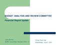 BUDGET ANALYSIS AND REVIEW COMMITTEE Financial Report Update Clara Bohrer BARC Committee Member 2010 -11 Virtual Town Hall Wednesday, June 1, 2011.