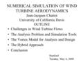 NUMERICAL SIMULATION OF WIND TURBINE AERODYNAMICS Jean-Jacques Chattot University of California Davis OUTLINE Challenges in Wind Turbine Flows The Analysis.