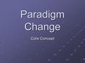 Paradigm Change Core Concept. Definition A set of rules and regulations (written or unwritten) that does two things: Establishes or defines boundaries;