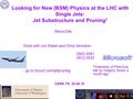 Looking for New (BSM) Physics at the LHC with Single Jets: Jet Substructure and Pruning  CERN TH 23.04.10 Steve Ellis Work with Jon Walsh and Chris Vermilion.