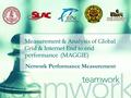 Measurement & Analysis of Global Grid & Internet End to end performance (MAGGIE) Network Performance Measurement.