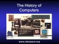 The History of Computers www.eduspace.org. What is a computer? A computer is an electronic machine that accepts information (Data), processes it according.