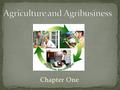 Agriculture and Agribusiness