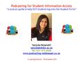 Podcasting for Student Information Access “A podcast guide to help DUT students log onto the Student Portal” Sanjuka Bejanath Tel: 031.