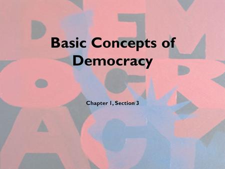 Basic Concepts of Democracy