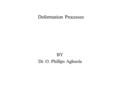 Deformation Processes BY Dr. O. Phillips Agboola.