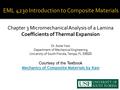 Chapter 3 Micromechanical Analysis of a Lamina Coefficients of Thermal Expansion Dr. Autar Kaw Department of Mechanical Engineering University of South.