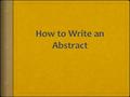 Importance  It’s usually the first thing that readers read so it’s strategic to make a good impression.  It’s an overview of the most salient aspects.