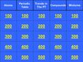 200 300 400 100 200 300 400 100 200 300 400 100 200 300 400 100 200 300 400 100 Atoms 500 Periodic Table Trends in The PT Compounds Mixtures.