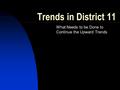 Trends in District 11 What Needs to be Done to Continue the Upward Trends.